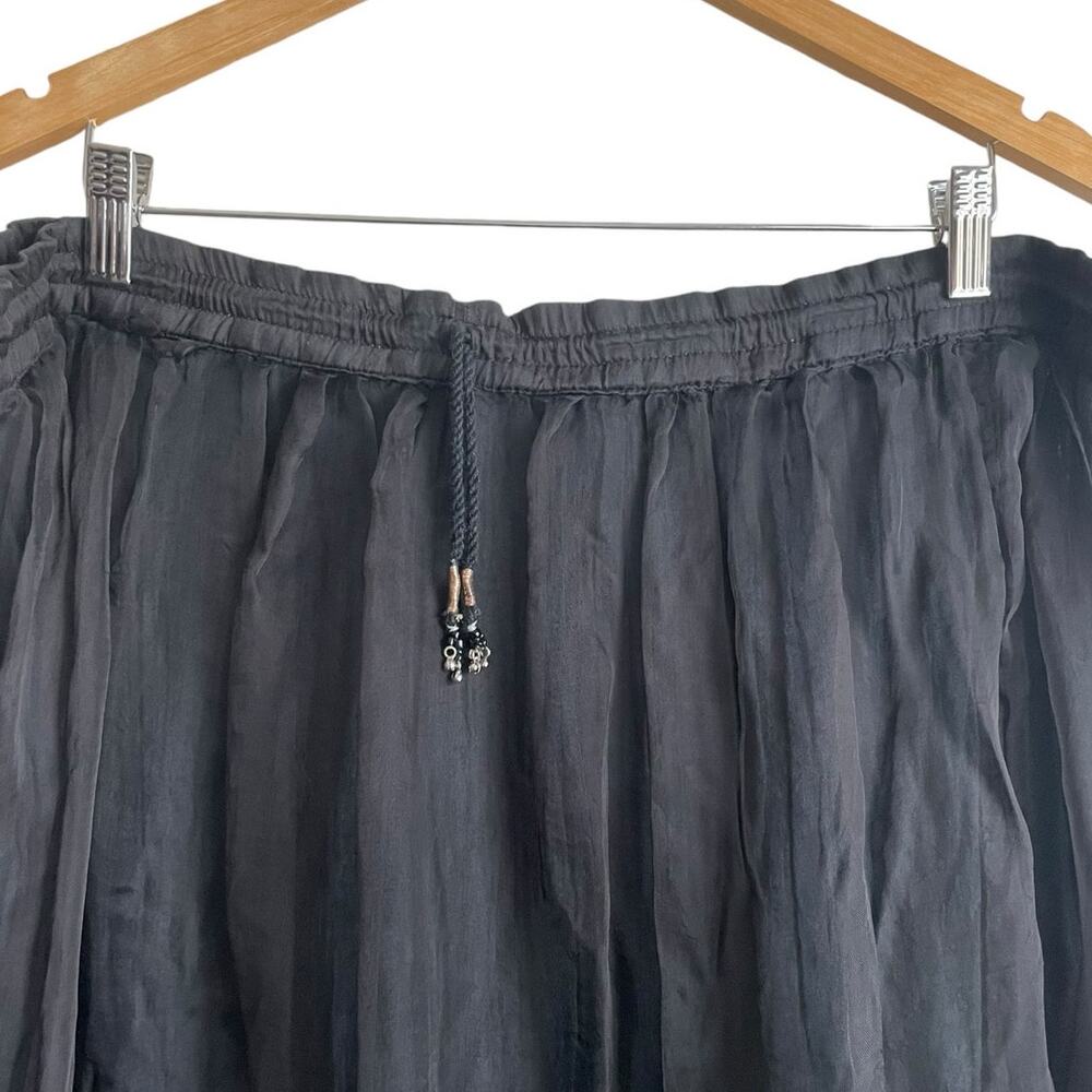 GoldStar Women Maxi Skirt Black Chiffon Overlay Adjustable Whimsigoth Fairy Y2K - Picture 12 of 13